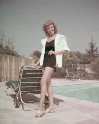 Actress And Dancer Rita Hayworth In A Swimsuit, Circa 1950 Old Photo