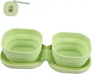 COLLBATH Pet Folding Bowl Dog Bowls Pet Water Dish Silicone Plate for Dog Food Grade Silicone Green
