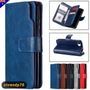 For iPhone 16E 15 Pro Max 14 Plus 13 12 11 XS XR Case Leather Wallet Flip Cover