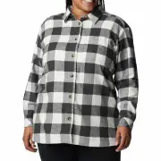 Columbia Plus Size Holly Hideaway Cotton Checked Flannel Tunic Shirt - Shark ...