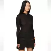 Heron Preston Mesh Logo Patch Bodysuit Women's S Long Sleeve $275