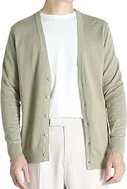 [Generic] Men's V-Neck Blend Cardigan Sweaters V-Neck Button Down Knit Cardigan Sweater Lightweight Knit Button Sweater for Men