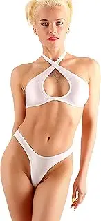 Hot Sexy Sheer When Wet Bikini Bottom top Set. High Waist Two Piece See Through Mini Swimsuit. High Cut Leg Retro Panties Bra