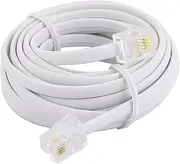 uxcell 10Ft Telephone Adapter Cable Male to Male RJ11 Plug, 6P4C RJ11 Connector, White, Ideal for Landline Telephones, Modems, Answering Machines, Fax Machines, Routers, Caller ID
