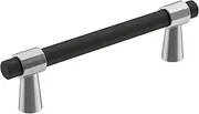 [Amerock] Cabinet Pull | Polished Chrome/Matte Black | 3-3/4 inch (96 mm) Center-to-Center | Mergence | 1 Pack | Drawer Pull | Cabinet Handle | Cabinet Hardware