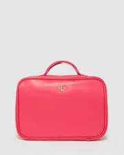 Pink Fold Out Logo Cosmetic Case