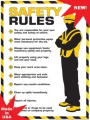 Safety Rules Poster 24" x 36" Laminated