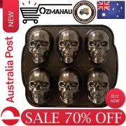 Nordic Ware Haunted Skull Cakelet Pan, Cast Aluminum Provides Superior - Bronze