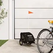 Pet Bike Trailer Black Oxford Fabric and Iron,Pet Pushchairs & Strollers 6.65KG-93954