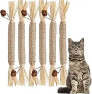 Leoezx Silvervine Sticks for Cats (6 Pcs),Natural Catnip Sticks,Cats Chew Dental Treat,Cats Toy Wand Interactive, Catnip Toys,Teething Toys for Kittens