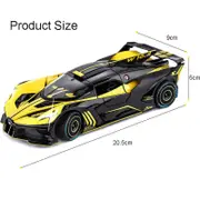 Catzon Pull back Toy Car Model 1/24 with Lights & Sound Alloy Diecast-Yellow