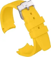 [uEmoh] Watch Band for Moonswatch Watch, Curved No Gap Soft Silicone Strap for Omega X Swatch Moonswatch Speedmaster 20mm Watch, Quick Release Watch Replacement Strap Men Women