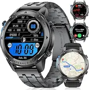 [ESFOE] GPS Smartwatch Men's Military 48 mm, 5ATM & IP69K Waterproof / 45+ Day Battery, 1.43 AMOLED Smartwatch Men with Phone Function, Compass, Barometer, Altimeter, 170 Sports Modes Fitness Watch for