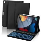 for iPad 9th Generation Case with Keyboard 10.2'' - 7 Classic Style A Black