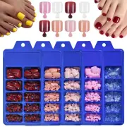 Short Square Acrylic Nail Fake Toe Nail Artificial Nail Patches Press On Nails