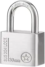 304 Stainless Steel Keyed Padlock 30 mm Padlocks Heavy Duty Lock with 4 Keys, Indoor Outdoor Security Locks for School and Gym Locker, Sheds, Fence, Backpack, Storage Cabinets [Short Shackle]