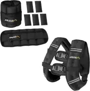 10Lbs/Pair Adjustable Ankle Weights + Weighted Vest Men 20Lbs Weights