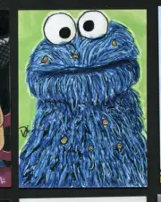 Cookie Monster Sketch Card by Sketch Card Quest Dolf DeRovira 1/1 Hand Drawn