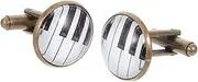 [Yardenfun] 2pcs piano cufflinks grooms men mens suit cufflinks white tuxedo cufflinks alloy clothes jewelry piano keys cuff links man