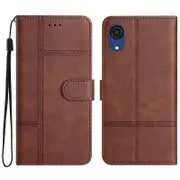 For Samsung Galaxy A04 Core 4G Phone Cover Wallet Business Style Sewing Line Decor Phone Case