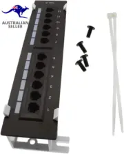 Cat6 FTP RJ45 Ethernet Network Wall Mount Bracket Patch Panel 12 Ports Rack