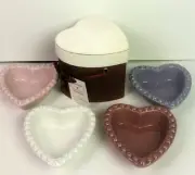 4 beaded heart shaped baking dishes microwave oven & dishwasher safe Williams-So