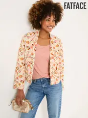 FatFace Ivory Historical Floral Quilted Jersey Jacket (AD1772) | $114