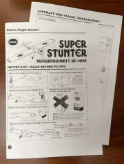 COX SUPER STUNTER MESSERSCHMITT BF-109E PILOT'S FLIGHT INSTRUCTION MANUAL