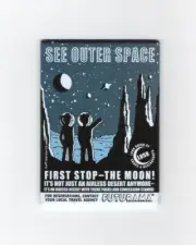 Futurama TV Series See Outer Space First Stop The Moon Refrigerator Magnet, NEW