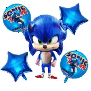 5pcs Sonic Foil Balloon Set - Self Sealing Helium Balloons - Kids Children Birthday Decoration