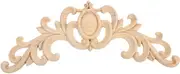 HEATSHAKING Wood Appliques Decorative Carved Onlays Furniture Appliques and Onlays Flower Decals Wall Decals Flowers Khaki Wood