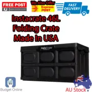 Instacrate Folding Collapsible Crate Box 46L 27KG Car Boot Storage Container USA