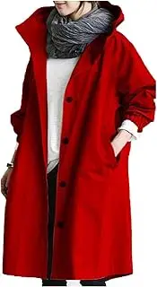 [Yubnlvae] Amaon My Account Recent Orders Trench Coat Women 2024 Plus Size Long Jacket Fall Clothes Lightweight Casual Windbreaker Outwear with Pockets Flash Deals Of The Day Prime Clearance, Red