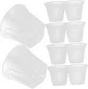 LOORGVEL 10Pcs Nursery Pots with Drainage Transparent Plant Pots for Succulents Cactus and Herbs for Indoor Decoration and Garden Use Outer