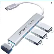 USB C Hub Multiport Adapter - iDriveTech 4 in 1 USB Type C to 4 USB 3.0 - Compat