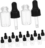 KOCKSHION 20Pcs Mini Serum Bottles Transparent Droppers with Lids for Essential Oils Travel and Storage Leak Liquid Containers for Go Use