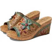 L’Artiste by Spring Step Womens AnnaMaria Wedge Slide Sandal - Beige, 39M NEW
