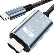 4K@60HZ USB C to HDMI Cable (2M/6.6FT), Boreguse USB C to HDMI Adapter New Nylon, USB C to HDMI Cable Adapter Unidirectional, [Thunderbolt 3/4 Compatible] for iPhone15 ProMax, MacBook Pro/Air, ect.