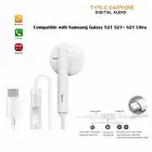 USB Type C Earphones with Mic & Control for Samsung Galaxy S24 S24+ S24 Ultra