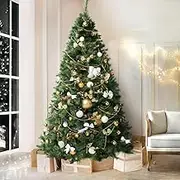 Jingle Jollys Christmas Tree 2.1M Green Pine Leaves Xmas Trees, Decorations Holiday Party Gift Home Garden Store Decor, 7FT PVC 1584 Tips Simple Assembly Sturdy Metal Stand 210cm