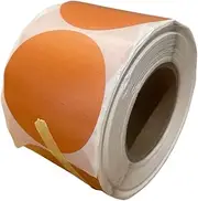 2-Inch Circle Labels Roll - 1000pcs, Strong Adhesive, Waterproof & Oil-Proof, Compatible with Direct Thermal Printers for Barcode, Shipping, Branding & Packaging (Orange)