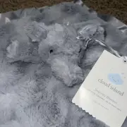 Cloud Island Gray Elephant Lovey Blanket Swirls Soft Satin Baby Nursery Plush