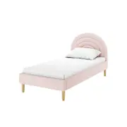 Estilla Boucle Upholstered Rainbow Bed - Light Pink