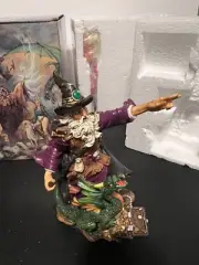 Vintage Summit Collection Myths & Legends Wizard With Dragon Statue NEW