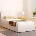 Albany Single Boucle Bed Frame - Cream White