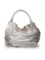 Silver Leather Prorsum Fringe Hobo Bag