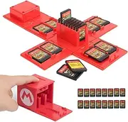 doepeBAE Games Storage Case Compatible for Nintendo Switch - Video Game Card Holde Protective Storage System Game Card Organizer Travel Container Box Hard Shell with 16 Game Card Slots(Mario RED)