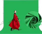 10x10 FT Screen Backdrop for Photography Large Background for Zoom Green