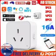1-8PCS WiFi Smart Plug Socket Outlet APP Voice Control For Alexa & Google Tuya