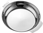 Stainless Steel Dinner Plate Vegetable Tray Stainless Steel Dishes Round Griddle Seafood Platter Candy Plate Skillet Grill Food Serving Plate Practical Pastry Plate Steak Tray Reel